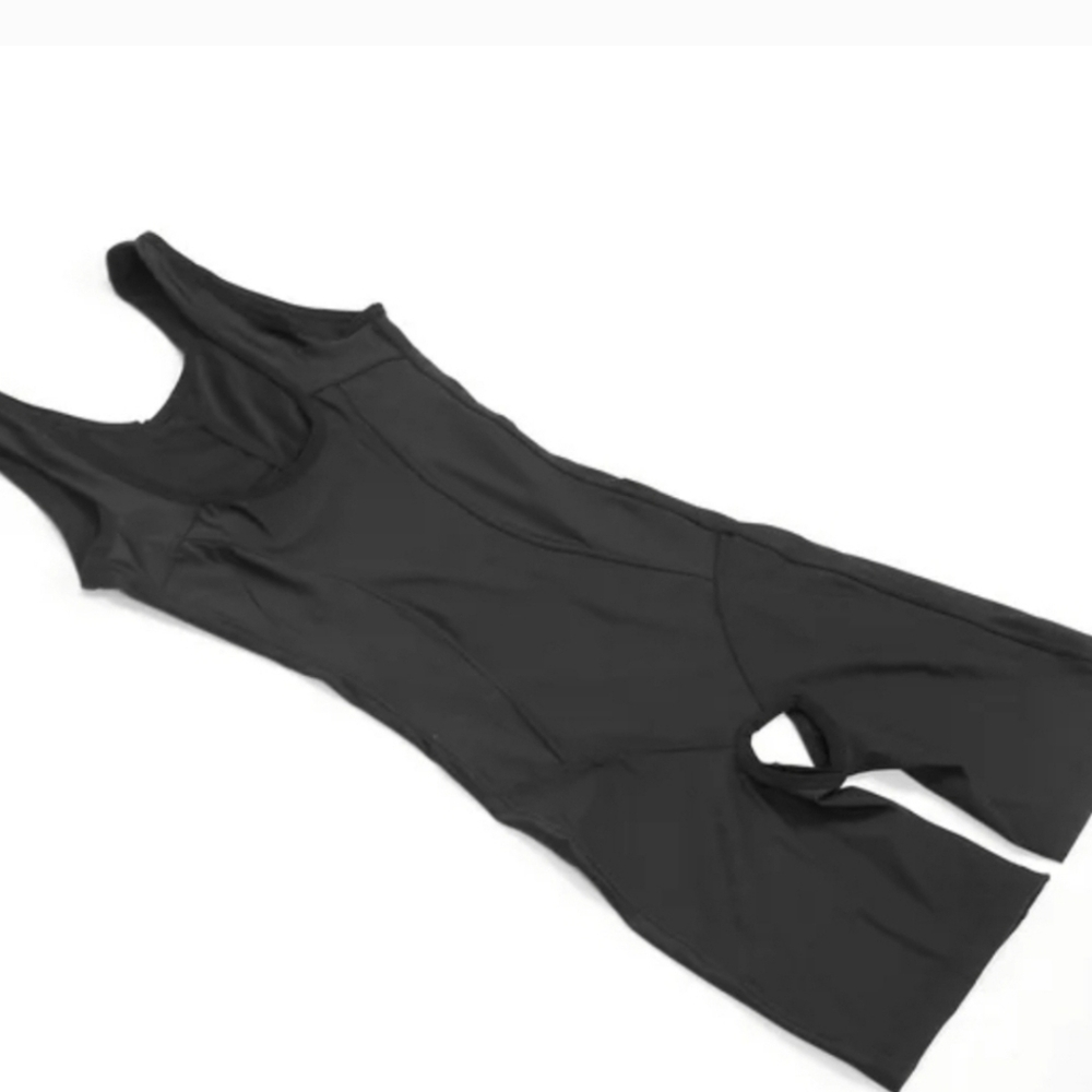 New Black Sleeveless Bodysuit Faja